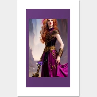 Futuristic Empress In Purple Posters and Art